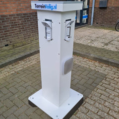 TerreinVeilig Bewakingszuil wit incl. Ajax systeem | Zonnepaneel | Oplader | Accu