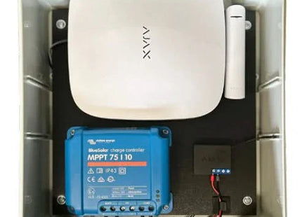 TerreinVeilig Bewakingszuil wit incl. Ajax systeem | Zonnepaneel | Oplader | Accu