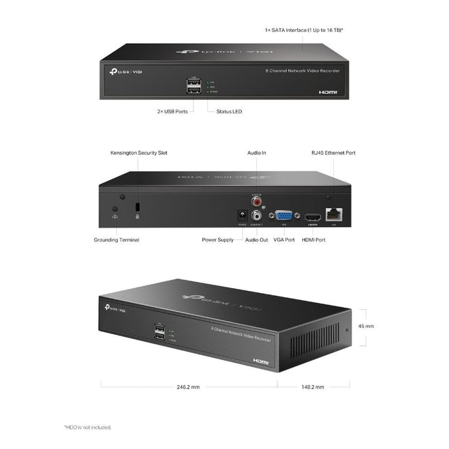 TP-Link TP-Link VIGI NVR1008H - 8 Kanaals NVR