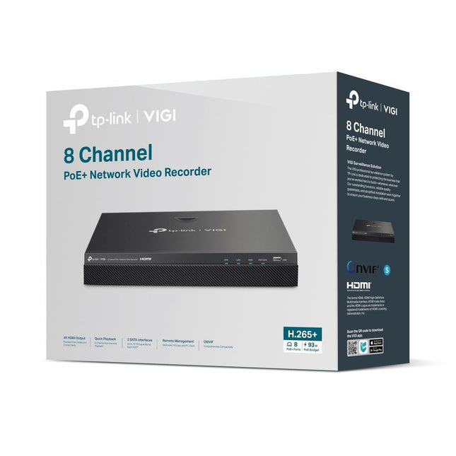 TP-Link TP-Link VIGI NVR2008H-8MP - 8 Kanaals PoE+ NVR